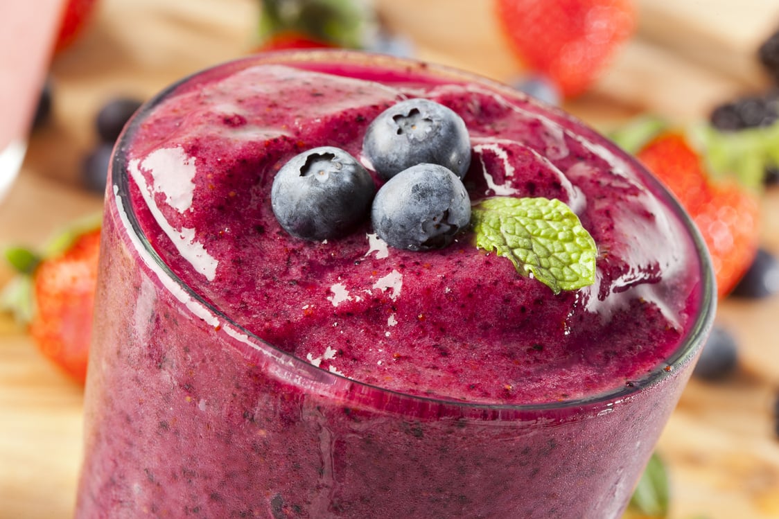 Blueberry Smoothie in a Glass